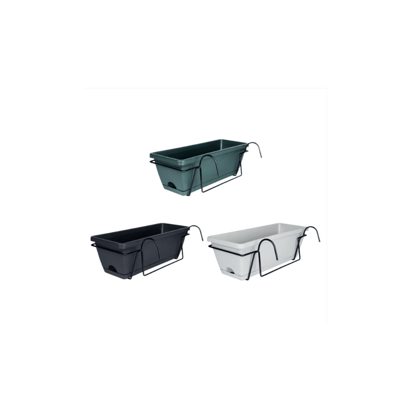 Maria's Metall Balkon und Terrasse Hanging Planter mit Tabletthome and gardenDunkelgrün