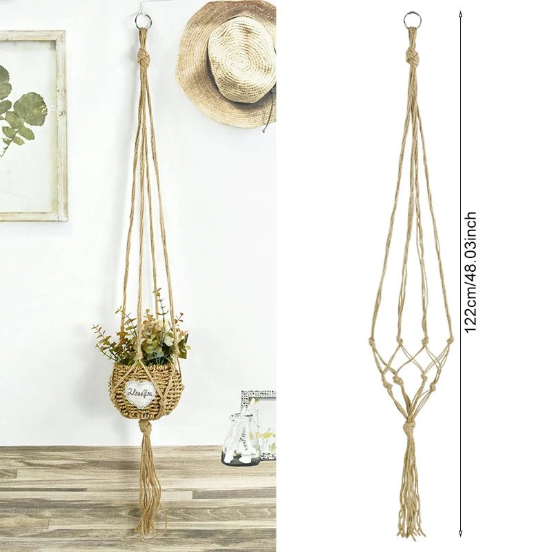 Handgefertigter Makramee-Baumwollseilaufhänger zum Aufhängen von Blumentöpfen - elegante Dekoration für Haus und Garten