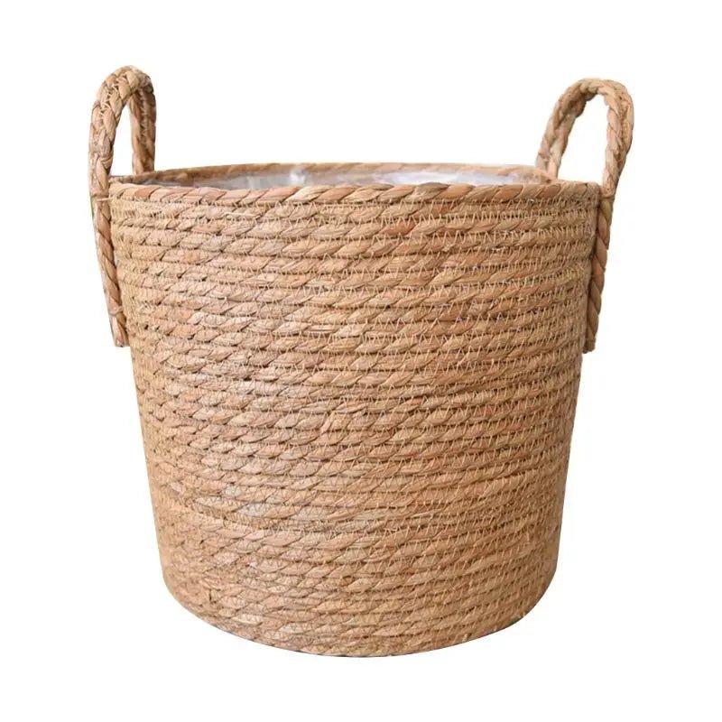 Nordischer handgefertigter Strohbodentopf - Charmanter Blumentopf für die Heimdekoration im Landhausstil 
 5AC304564-B03