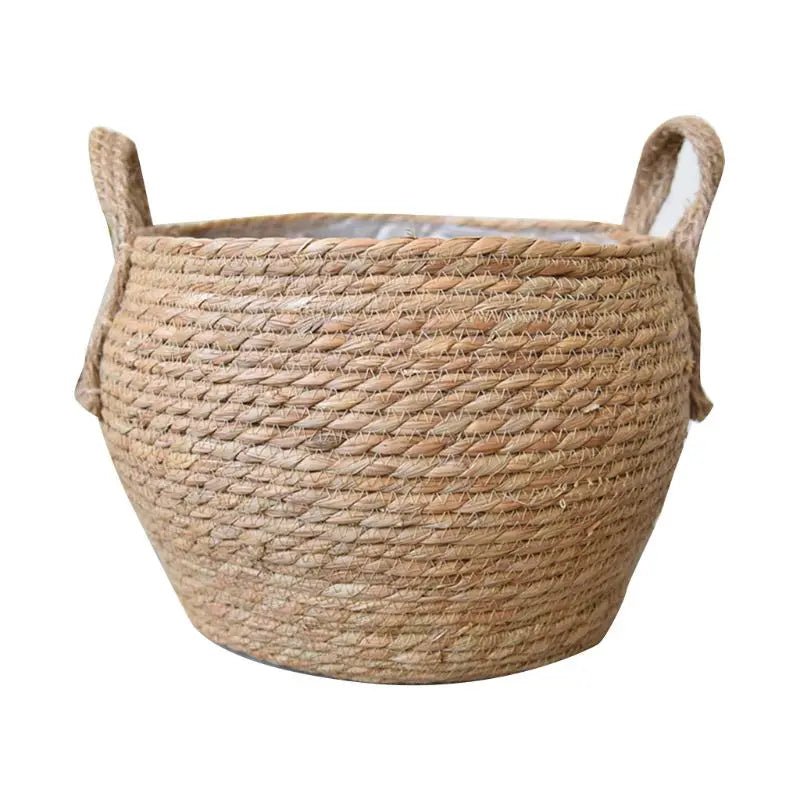 Nordischer handgefertigter Strohbodentopf - Charmanter Blumentopf für die Heimdekoration im Landhausstil 
 5AC304564-A03