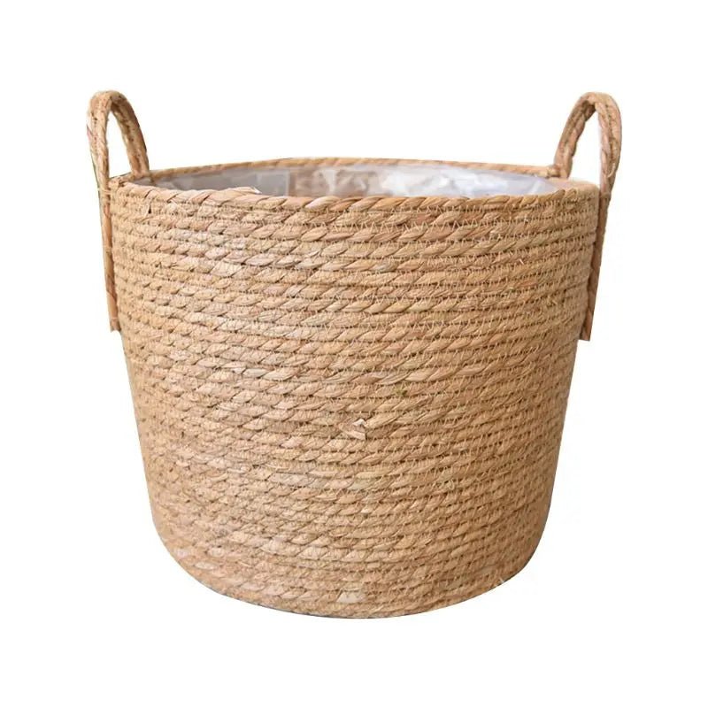 Nordischer handgefertigter Strohbodentopf - Charmanter Blumentopf für die Heimdekoration im Landhausstil 5AC304564-B02