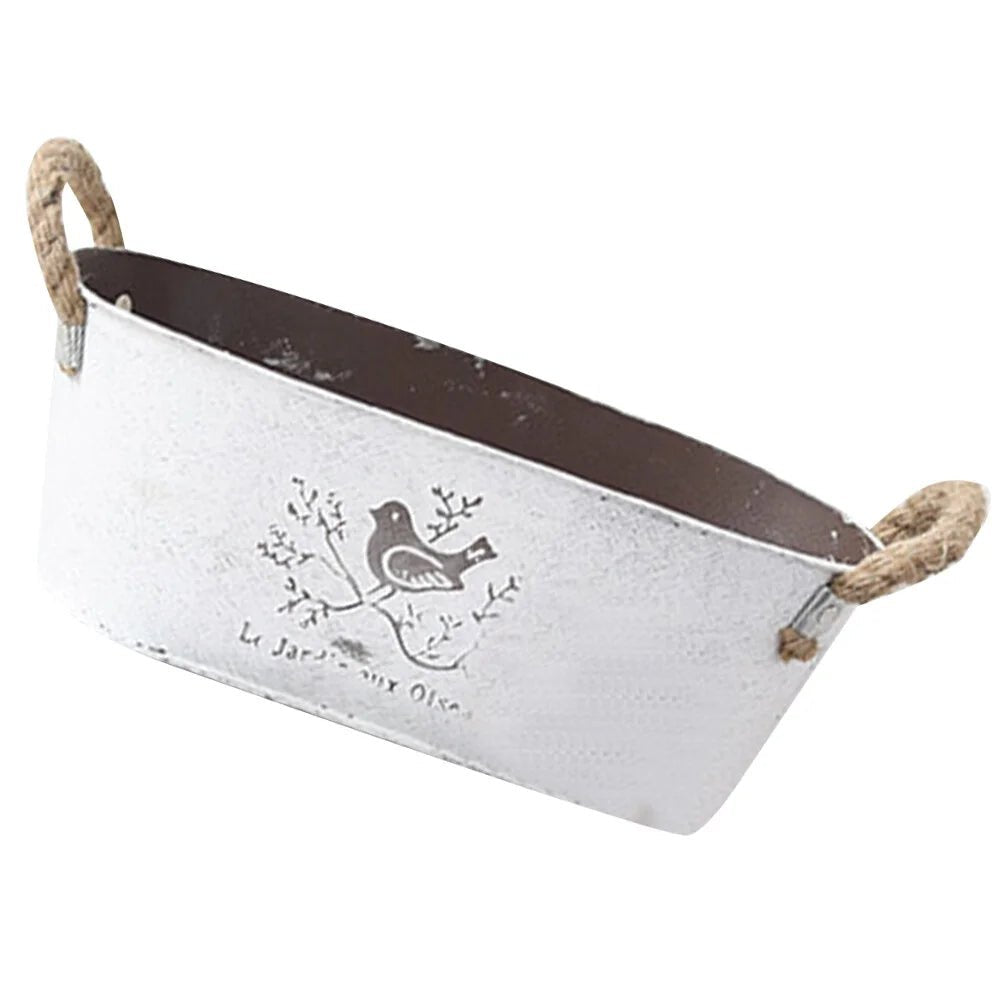 Retro Metall Blumenkübel - Stilvolle Indoor Pflanzgefäße für Sukkulenten, Heim- und BürodekorationBustani Haus26x16.5x10cm