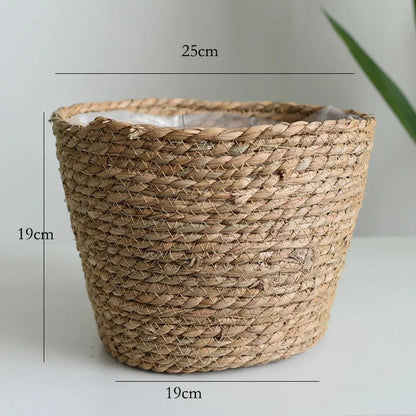 Strohgeflecht Blumenkorb für Zimmer- und AußenpflanzenBustani HausPrimary color lCHINA