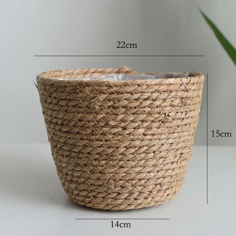 Strohgeflecht Blumenkorb für Zimmer- und AußenpflanzenBustani HausPrimary color mCHINA